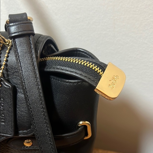 Coach Black Blake Flap Caryall Leather Satchel - Picture 5 of 16